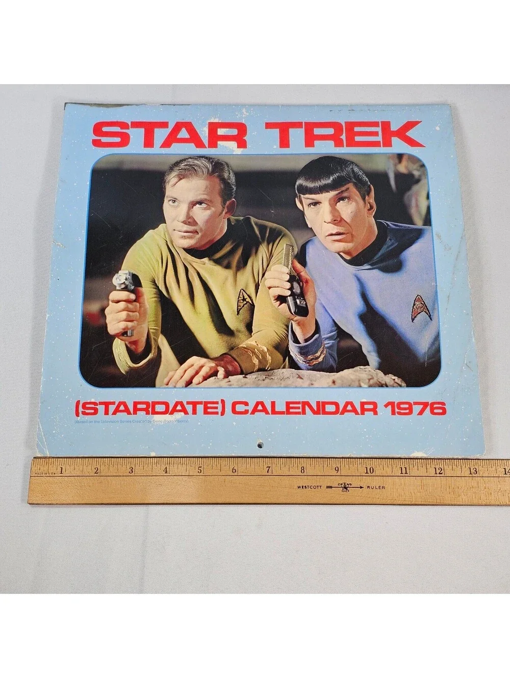 Vintage 1976 Star Trek Stardate Calendar Ballantine Books Kirk Spock Sci-Fi Prop